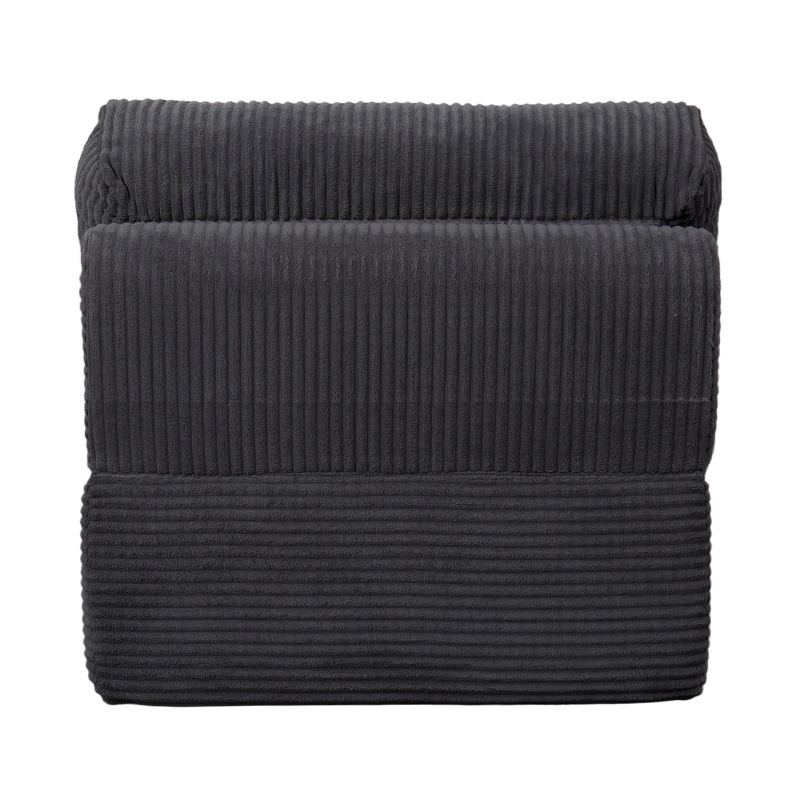 Sofá cama plegable multifuncional de espuma integral en pana gris oscuro con respaldo ergonómico