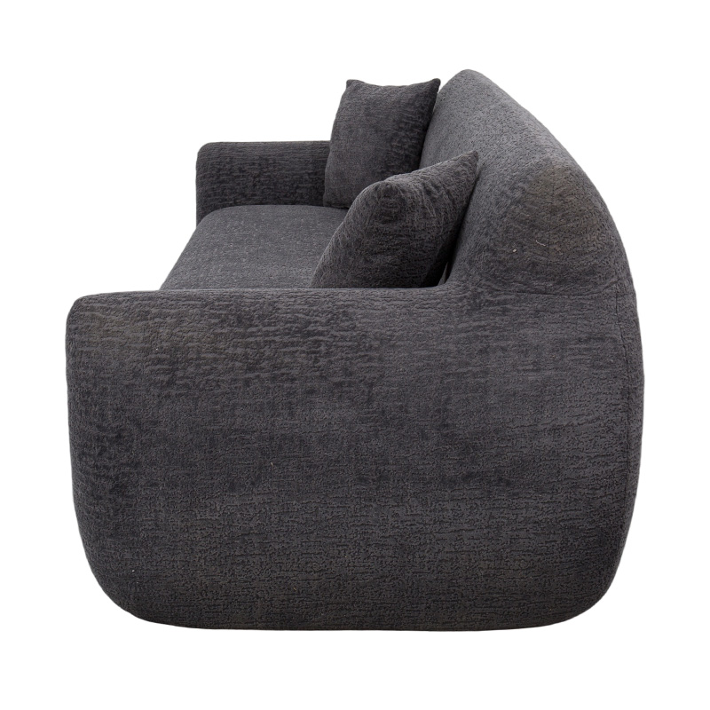 Sofá de 3 a 4 plazas integral de espuma en tejido de chenilla jacquard gris oscuro
