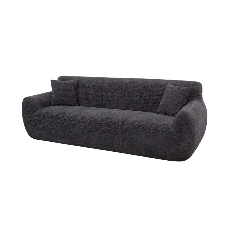 Sofá de 3 a 4 plazas integral de espuma en tejido de chenilla jacquard gris oscuro