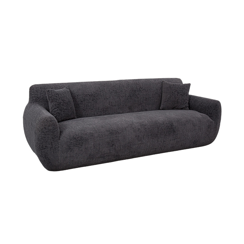 Sofá de 3 a 4 plazas integral de espuma en tejido de chenilla jacquard gris oscuro