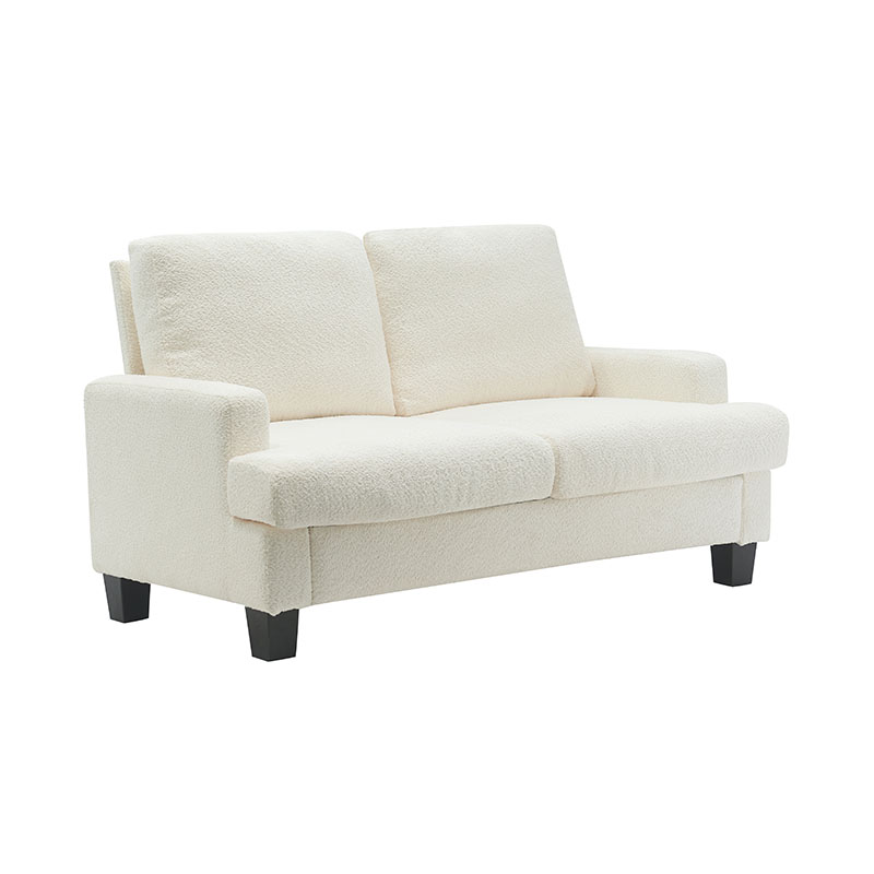 Sofá moderno de tela blanca de terciopelo Teddy