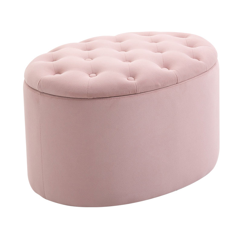 Taburete pequeño y colorido de tela con forma de pan
