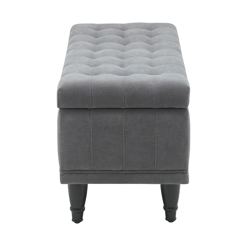 Banco de almacenamiento de tela con extremo de cama gris claro simple
