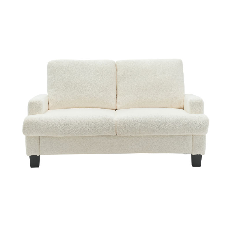 Sofá moderno de tela blanca de terciopelo Teddy