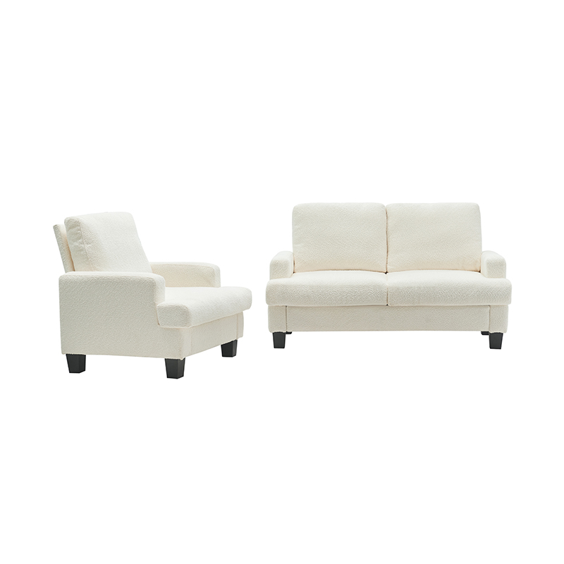 Sofá moderno de tela blanca de terciopelo Teddy